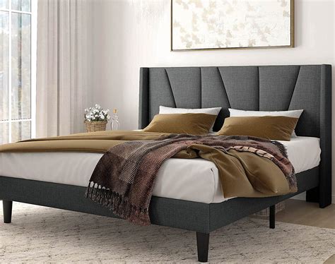 king size metal frame bed with fabric headboard|king size headboards and frames.